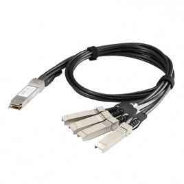 Кабель стекирования QSFP-4SFP10G-CU1M 1м. (черный)