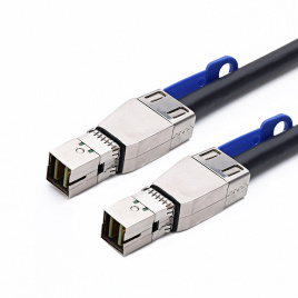 Кабель Mini SAS SFF-8644 - SFF-8644 12Gbps 1м. (черный)