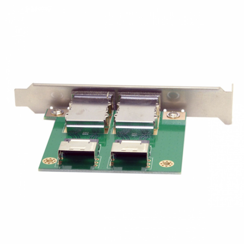 Переходник-адаптер 2-port Mini SAS SFF-8088 To 36Pin SFF-8087 PCBA Female Adapter (PCI Bracket) фото 3