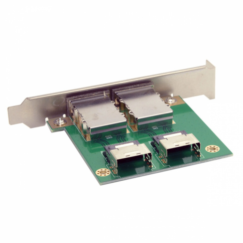 Переходник-адаптер 2-port Mini SAS SFF-8088 To 36Pin SFF-8087 PCBA Female Adapter (PCI Bracket) фото 2