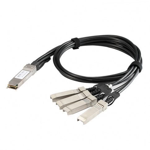 Кабель стекирования QSFP-4SFP10G-CU1M 1м. (черный) фото 1